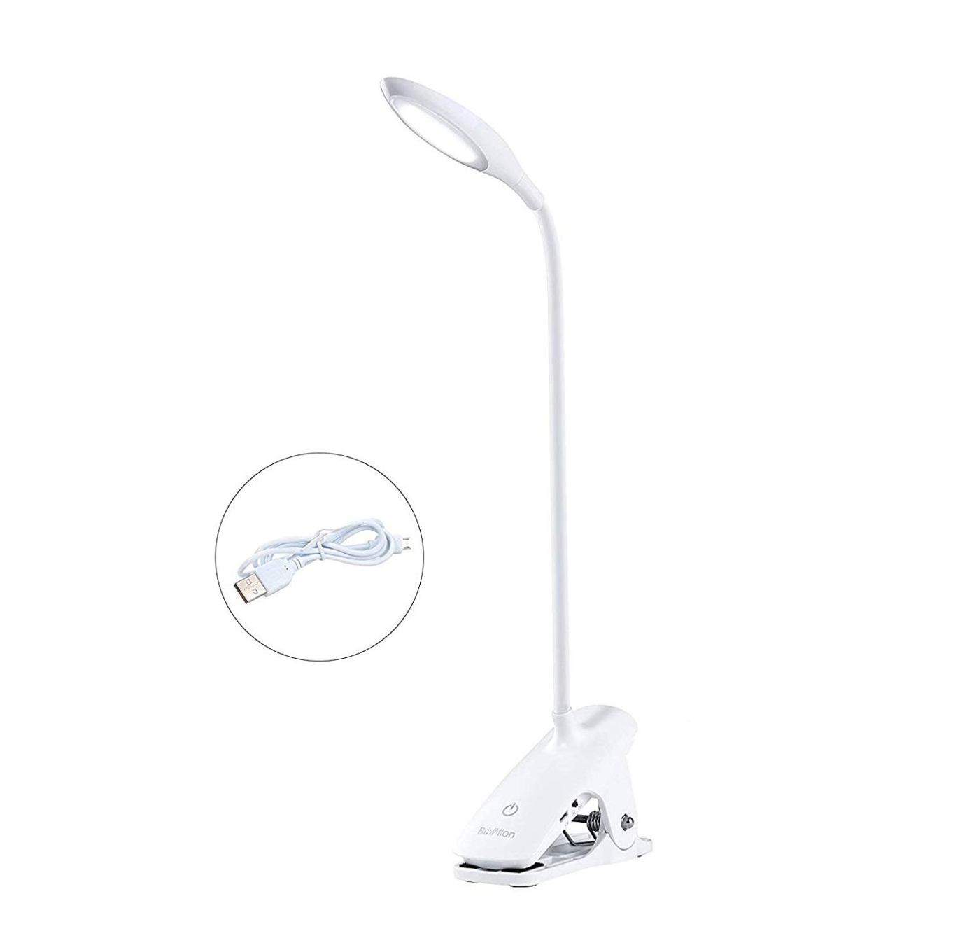 BRLP01 White Brivation Clip One LED Desk Lamp